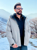 کاپشن تیوپی چرم o.L Gonglue کلاه جداشو