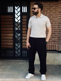 شلوار بگ پارچه ای روناک جین پارچه گاباردین