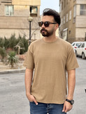 تیشرت یقه گرد بیسکویتی zara